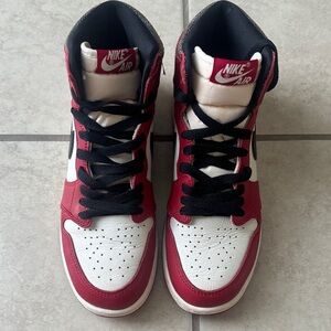 Nike Air Red and White Sneakers with Black Accents